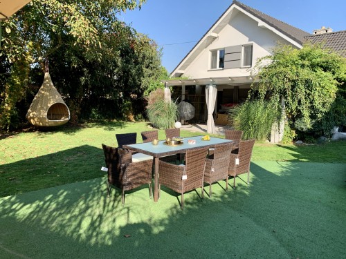 zestaw mebli dla 8 osób brąz  technoarttan stół 8 foteli