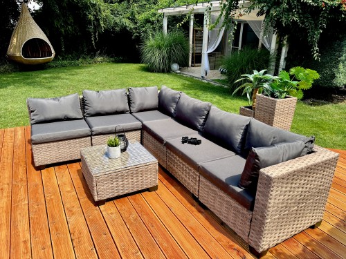 zestaw mebli ogrodowych PALERMO technorattan brąz ogród narożnik na taras