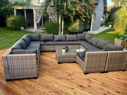 zestaw mebli ogrodowych Palermo xxl technorattan brąz ogród