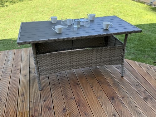 stół 6 osób do ogrodu technorattan szary